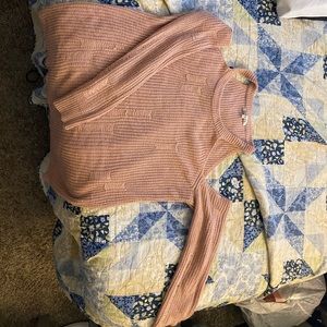 Blush off-shoulder sweater